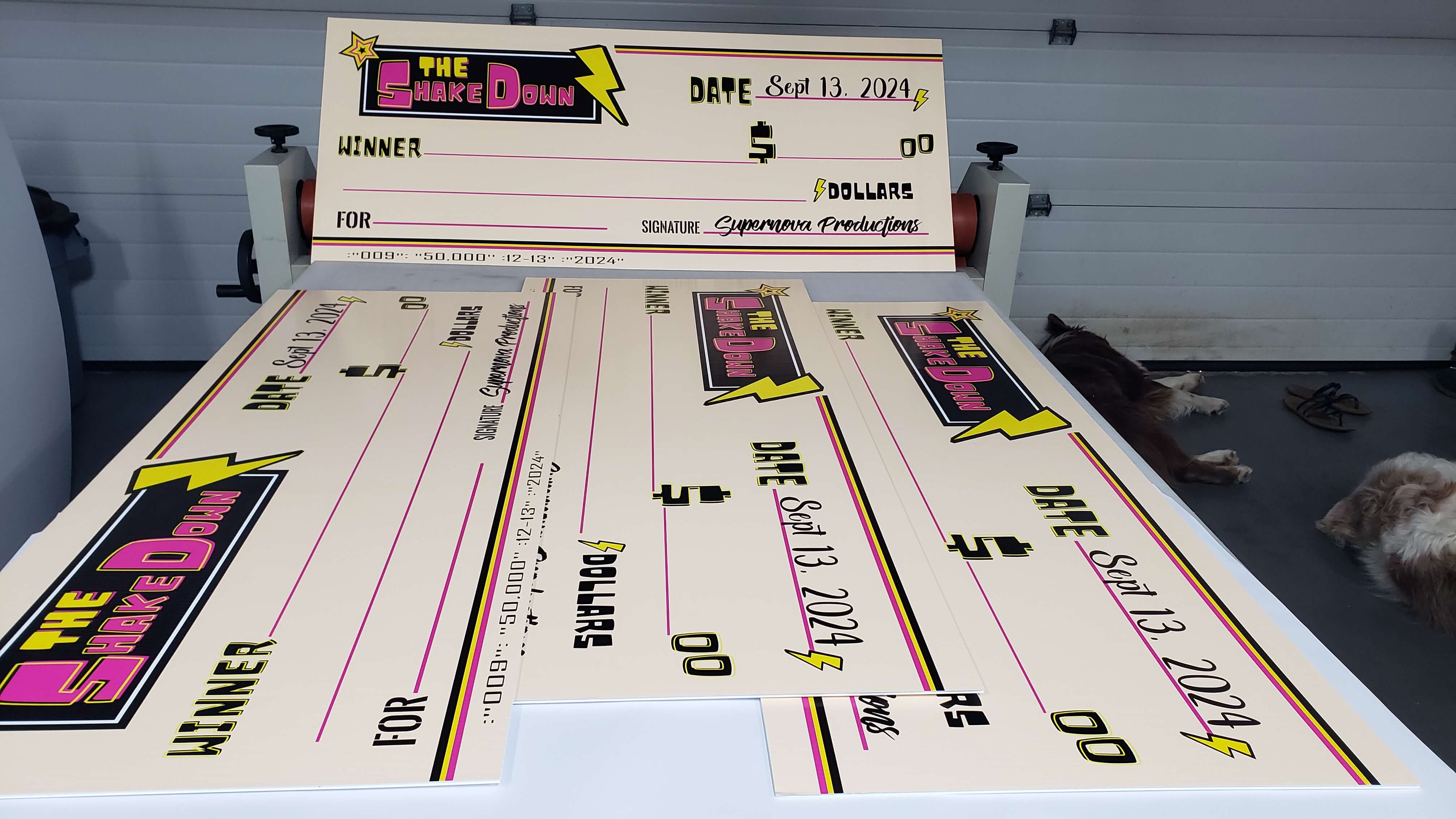 Giant cheque presentation