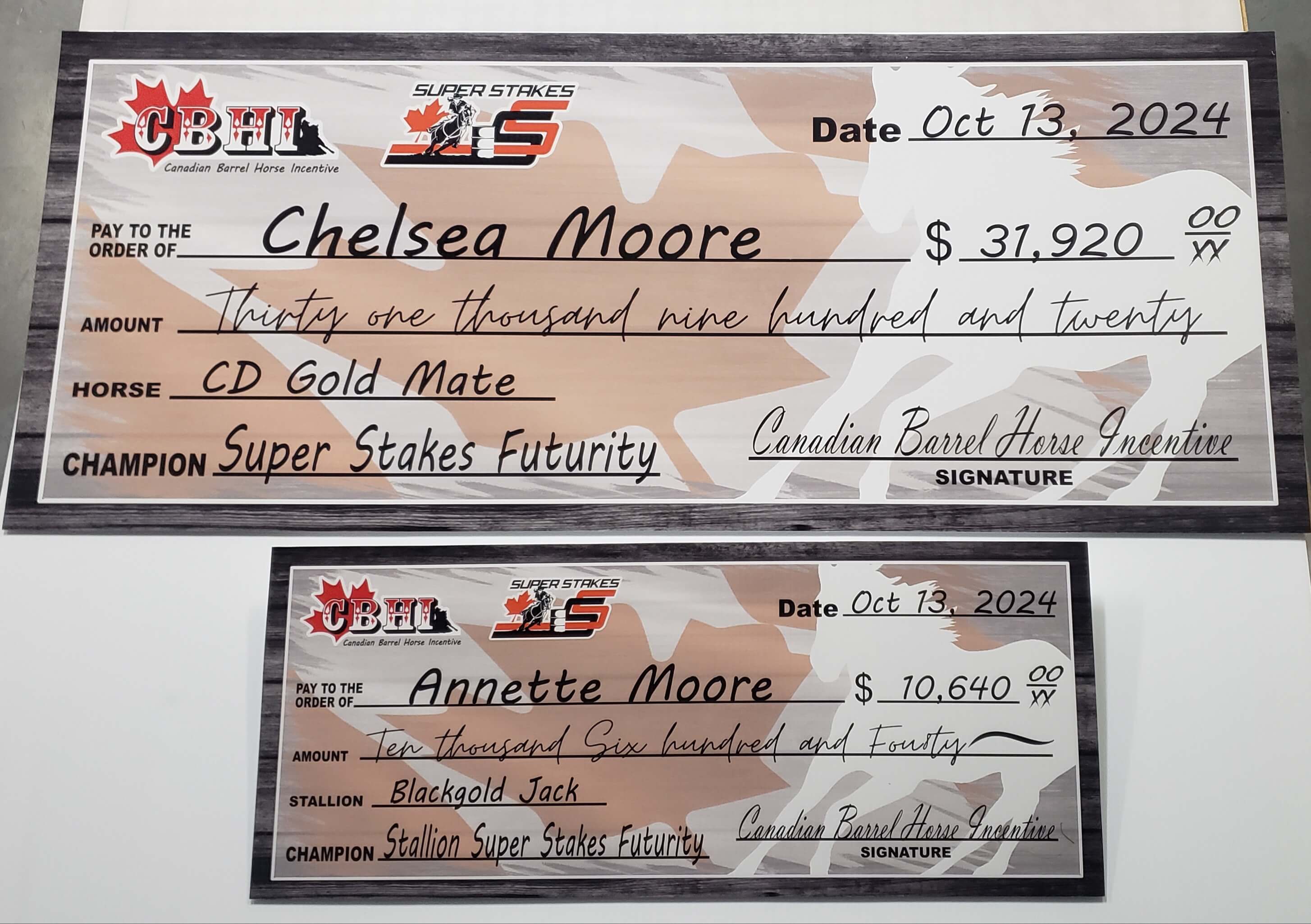 Giant cheque presentation